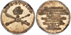 Frankfurt. Free City silver Pattern 1-1/2 Ducat 1792 MS63 NGC, KM-Pn65. With an impressive amount of tone that gathers at the base of the raised desig...