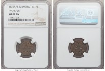 Frankfurt. Free City Heller 1821 F-GB MS62 Brown NGC, KM301. Chestnut brown throughout with choice reverse detail across the crown eagle.

HID09801242...