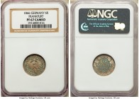Frankfurt. Free City Proof 6 Kreuzer 1866 PR67 Cameo NGC, KM374. A solid Proof example of this issue with obvious cameo contrast.

HID09801242017