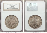 Frankfurt. Free City 2 Gulden 1856 MS66 NGC, KM333. Original surfaces and light russet tones around the peripherals.

HID09801242017