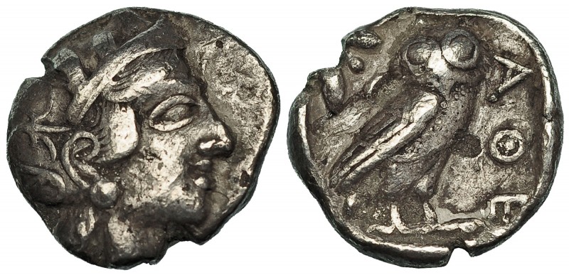 ÁTICA. Atenas. Tetradracma (Post. 449 a.C.) A/ Cabeza de Atenea a der. R/ Lechuz...