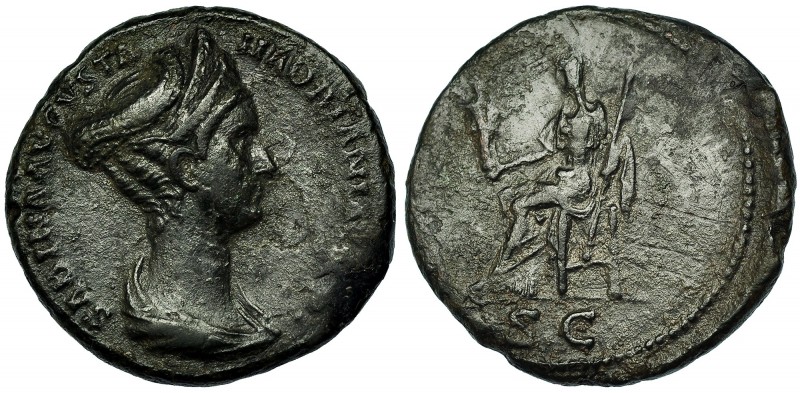 SABINA (esposa de Adriano). As. Roma (119-138 d.C.). A/ Cabeza de Sabina a der.,...