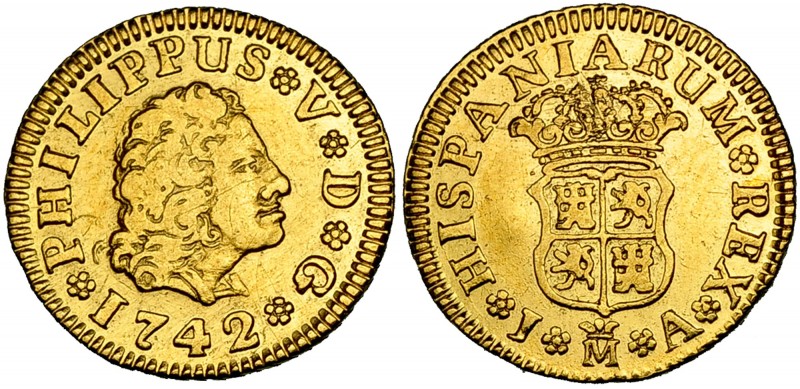 1/2 escudo. 1742. Madrid. JA. VI-1276. MBC.