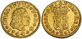 1/2 escudo. 1744. Madrid. AJ. VI-1279. MBC.