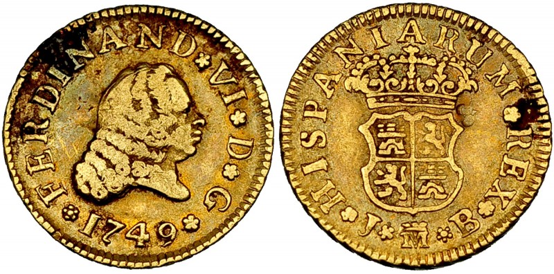 1/2 escudo. 1749. Madrid. JB. VI-406. MBC-.