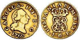 1/2 escudo. 1760. Madrid. JP. VI-1040. BC+/MBC-.