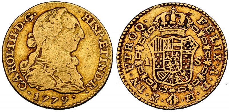 Escudo. 1779. Madrid. PJ. VI-1123. BC+/MBC-.