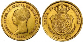 100 reales. 1854. Sevilla. VI-654. Pequeñas marcas. EBC.
