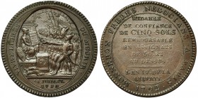 FRANCIA. I República. 5 sueldos. 1792. J. Mazard-145. MBC+.