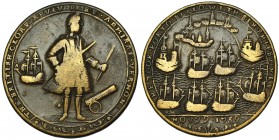 GRAN BRETAÑA. Medalla almirante Vernon, toma de Portobello 1739. AE 37 mm. BC+/MBC-.
