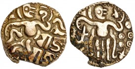 INDIA. Dinastías medievales hindúes. Kaharanu. Invasión Chola (985-1014). FR-285. Falta fragmento. MBC.