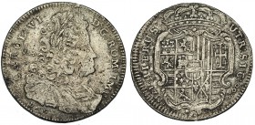 ESTADOS ITALIANOS. Nápoles. Carlos VI. 60 grana. 1733. MIR-321/2. Rayitas. BC+/MBC-.