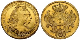 PORTUGAL. María I y Pedro III. Peça. 1778. Río. GO-30.03. Rayitas de acuñación. EBC-/EBC.