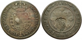 PORTUGAL. María I. Macuta. Angola. 1789. Resellada. GO-05.08. MBC-.