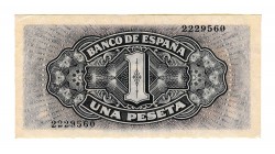 BANCO DE ESPAÑA. 1 pta. 9-1940. Sin serie. ED-D 43. SC.