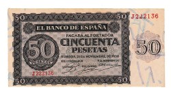 BANCO DE ESPAÑA. 50 ptas. 11-1936. Serie J. ED- D 21a. EBC+.