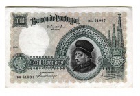 PORTUGAL. 100 escudos. Banco de Portugal. Similar a la anterior. Serie HL.PICK-152. EBC-. Escasa.