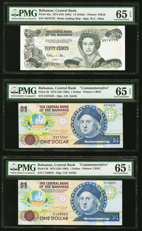 Bahamas Central Bank 1/2; 1 (2); 1/2; 1 (2) Dollar 1974 (ND 1984); 1974 (ND 1992...