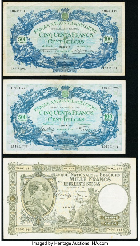 World (Belgium, France, Italy) Group Lot of 5 Examples Fine-Very Fine. 

HID0980...