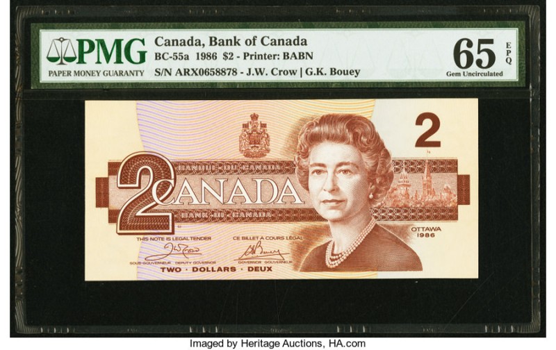 Canada Bank of Canada $2 1986 BC-55a PMG Gem Uncirculated 65 EPQ. 

HID098012420...
