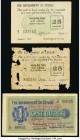 Ceylon Government of Ceylon 1 Rupee 1922 Pick 16a; 25 Cents 1942 Pick 40, Two Examples Good or Better. One Pick 40 example has major damage.

HID09801...