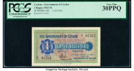 Ceylon Government of Ceylon 1 Rupee 1.10.1925 Pick 16b PCGS Very Fine 30PPQ. 

HID09801242017