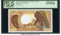 Chad Banque Des Etats De L'Afrique Centrale 5000 Francs ND (1984-91) Pick 11 PCGS Superb Gem New 67 PPQ. 

HID09801242017
