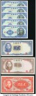 China Central Bank of China 2 Chiao = 20 Cents 1940 Pick 227a, Five Consecutive Examples; 2 Yuan 1941 Pick 231; 5 Yuan 1941 Pick 236; 20 Yuan 1941 Pic...