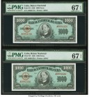 Cuba Banco Nacional de Cuba 1000 Pesos 1950 Pick 84 Two Consecutive Examples PMG Superb Gem Unc 67 EPQ(2). 

HID09801242017