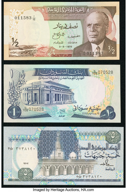 A Half Dozen Modern Notes from Egypt, South Sudan, Sudan, and Tunisia. Choice Cr...