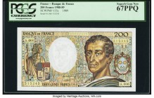 France Banque de France 200 Francs 1989 Pick 155c PCGS Superb Gem New 67 PPQ. 

HID09801242017