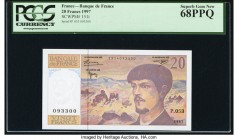 France Banque de France 20 Francs 1997 Pick 151i PCGS Superb Gem New 68 PPQ. 

HID09801242017