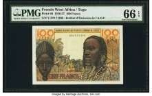 French West Africa Banque Centrale Des Etats De L'Afrique De L'ouest 100 Francs 1956-57 Pick 46 PMG Gem Uncirculated 66 EPQ. 

HID09801242017
