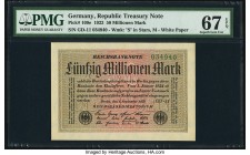 Germany Imperial Bank Note 50 Millionen Mark 1.9.1923 Pick 109e PMG Superb Gem Unc 67 EPQ. 

HID09801242017