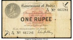 India Government of India 1 Rupee 1917 Pick 1g Jhun3.1.1A-B Fine. Edge and internal splits.

HID09801242017