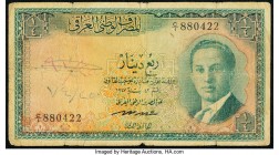 Iraq National Bank of Iraq 1/4 Dinar 1947 (ND 1955) Pick 37 Very Good. Edge splits.

HID09801242017