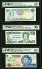 Jamaica Bank of Jamaica 1; 10; 5; 10 Dollars ND (1970); 1.12.1981; 1.5.1989; 1.3.1994 Pick 54; 67b; 70c; 71e Four Examples PMG About Uncirculated 55 E...