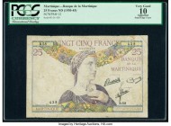 Martinique Banque de la Martinique 25 Francs ND (1930-45) Pick 12 PCGS Apparent Very Good 10. Small edge tears.

HID09801242017