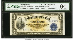 Philippines Treasury Certificate 1 Peso ND (1944) Pick 94 "Victory Series" PMG Choice Uncirculated 64. 

HID09801242017