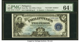Philippines Treasury Certificate 2 Pesos ND (1944) Pick 95a "Victory Series" PMG Choice Uncirculated 64 EPQ. 

HID09801242017