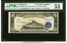 Philippines Treasury Certificate 20 Pesos ND (1944) Pick 98a "Victory Series" PMG About Uncirculated 53. Previously mounted.

HID09801242017