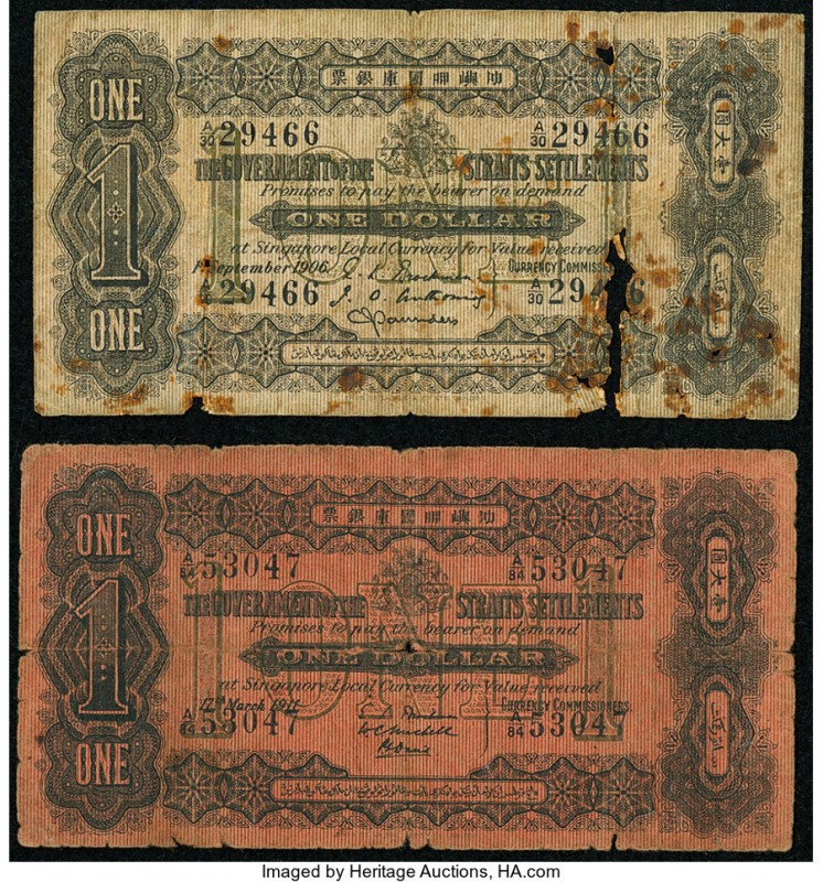 Straits Settlements Government of Straits Settlements 1 Dollar 1.9.1906; 17.3.19...