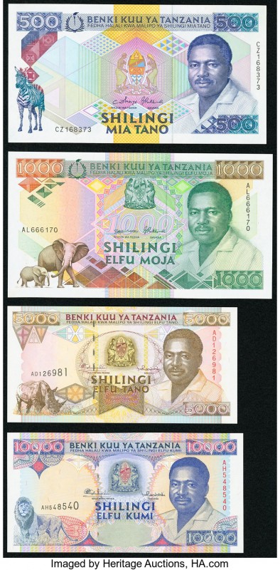 Tanzania Benki Kuu ya Tanzania 500 Shilingi ND (1989) Pick 21b; 1,000 Shilingi N...