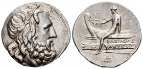 Kingdom of Macedon. Antigonos III Doson. Tetradracma. 229-221 a.C. Amphipolis. (Seaby-6789). (Sng Cop-1204). Anv.: Cabeza de Poseidón a la derecha, co...