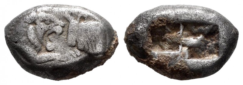 Lydia. Croesus. 1/3 estátera. 560-520 a.C. (Berk-24). (Rosen-666). Anv.: Partes ...