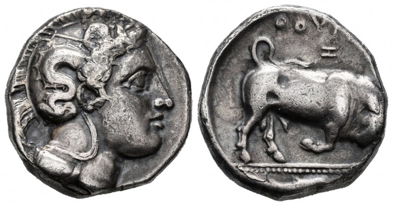 Lucania. Thurium. Doble Nomos - Diestátera. 400-350 a.C.. (Sng Ans-973). Anv.: C...