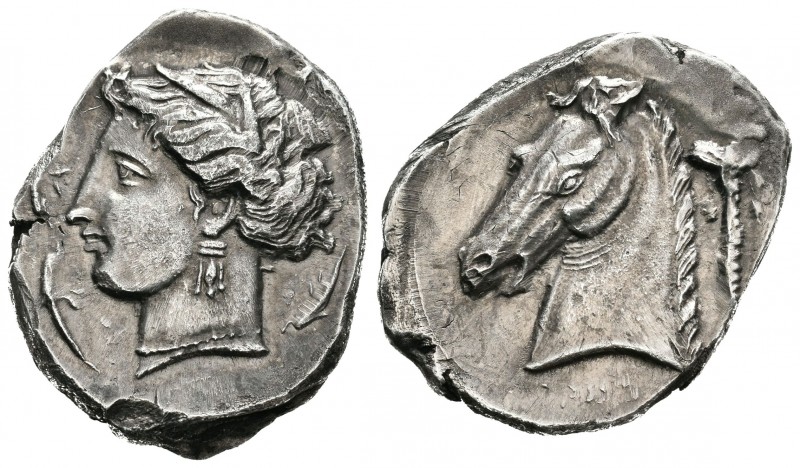 Carthaginian coinage in Sicily. Tetradracma. 400-360 a.C. (Cy-1067). (S-6435 via...