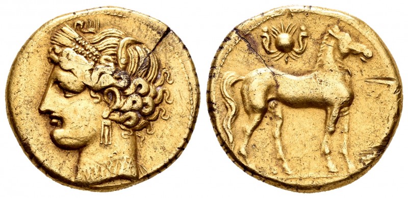 Zeugitania. Carthage. Trihemiestátera. 255-241 a.C. (Sng Cop-182). (Cy-3297). An...