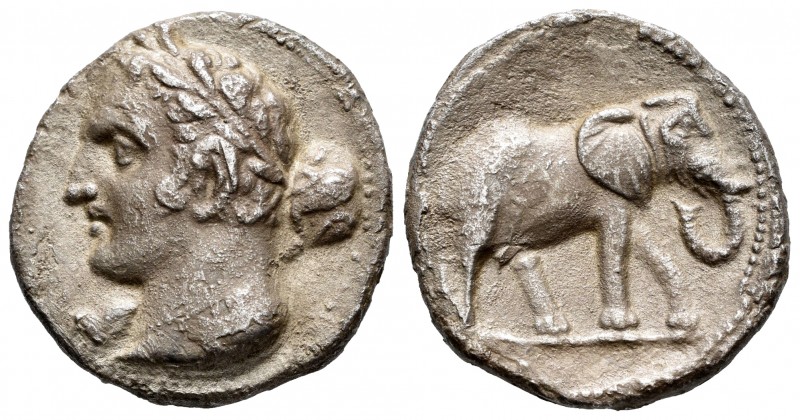 Hispanic-Carthaginian Coinage. 1 1/2 shekel. 235-220 a.C. Cartagonova. (Acip-554...