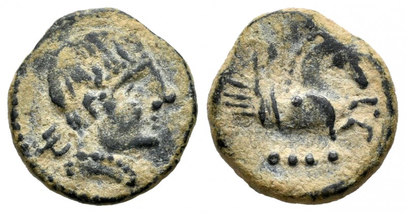 Titiakos. Cuadrante. 120-20 a.C. Tricio (La Rioja). (Abh-2400). (Acip-1896). Anv...